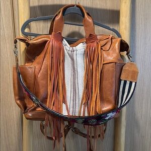 Nena & Co Brown Leather Backpack with Rustic Charm